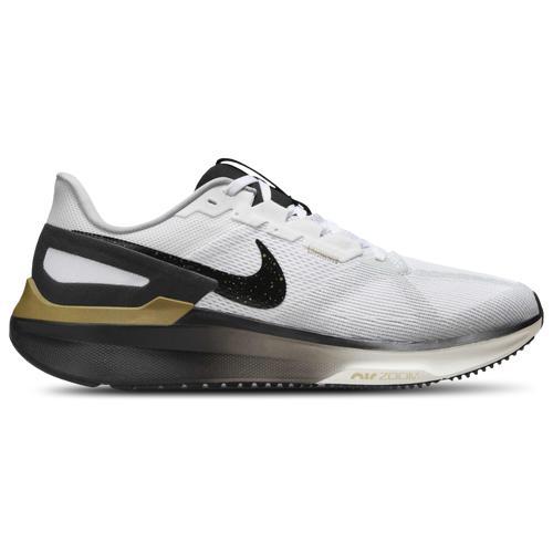 Nike Mens Air Zoom Structure 25 - Running Shoes White/Metallic Gold/Black Product Image