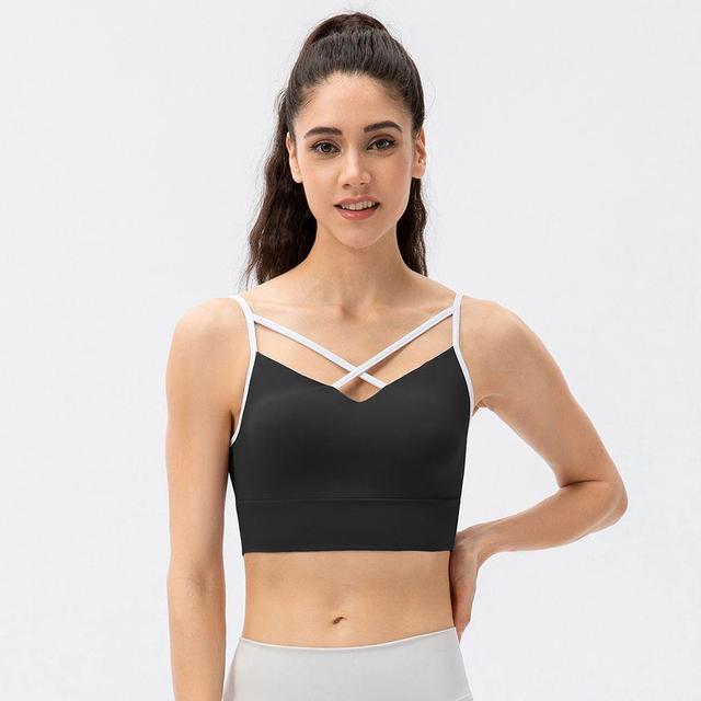 Cross Strap Contrast-Trim Crop Camisole Top Product Image