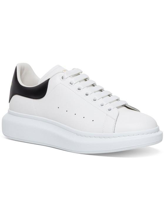 White And Black Leather Oversized Sneakers Product Image