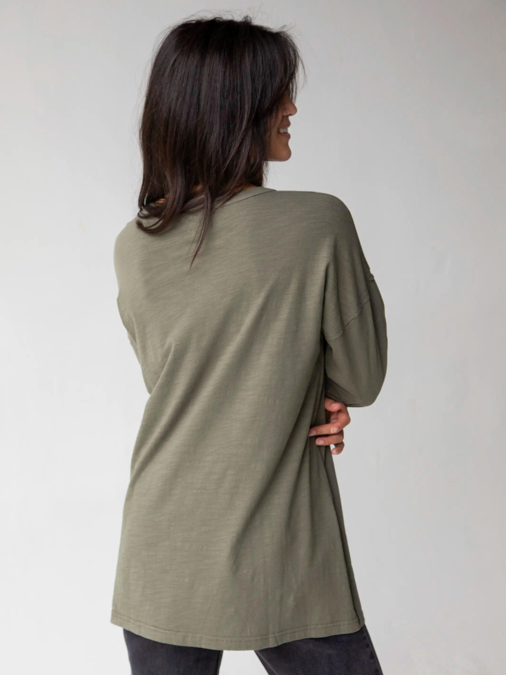 Hang Around Cotton Tunic - Dark Olive Product Image