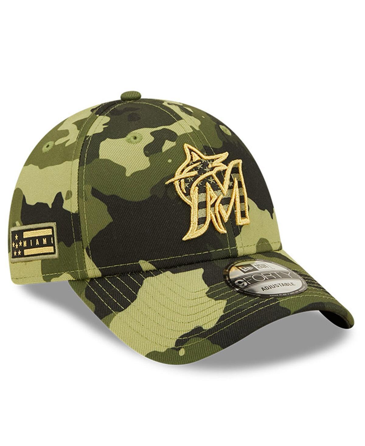 Mens New Era Camo Miami Marlins 2022 Armed Forces Day 9Forty Snapback Adjustable Hat Product Image