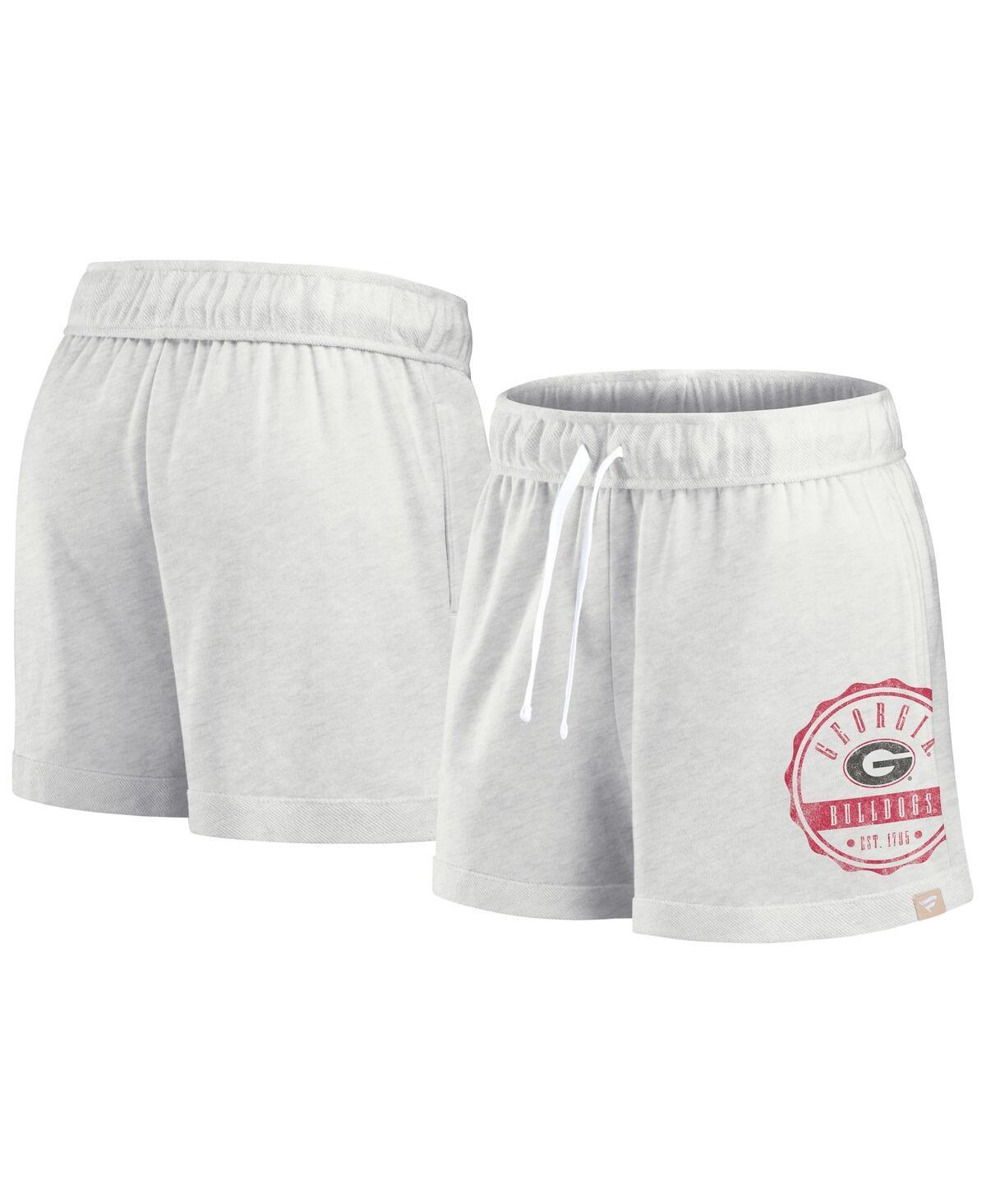 Fanatics Womens Oatmeal Georgia Bulldogs Win Badge Shorts - Oatmeal Product Image