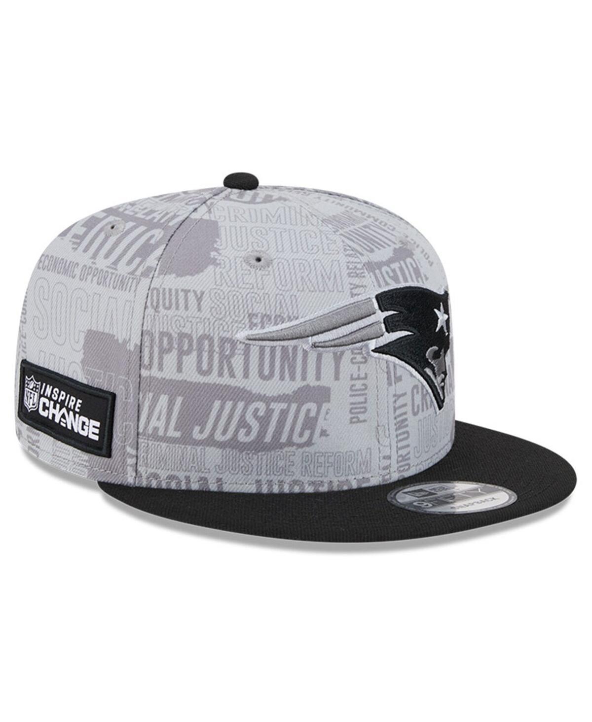 Mens New Era Gray New England Patriots 2023 Inspire Change 9FIFTY Snapback Hat - Gray Product Image