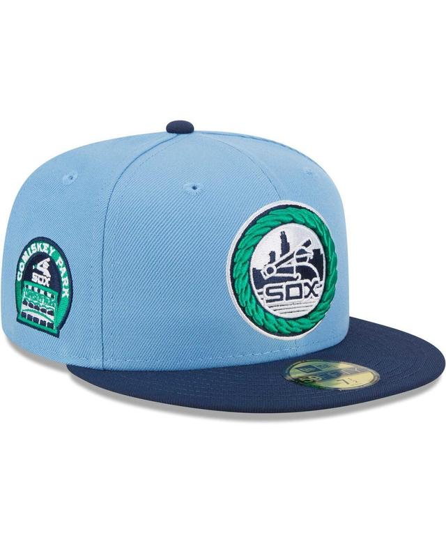 Mens New Era Light Blue Chicago White Sox Green Undervisor 59FIFTY Fitted Hat - Light Blue Product Image