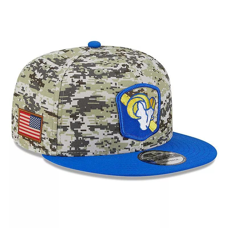 Mens New Era Camo Los Angeles Rams 2023 Salute To Service 9FIFTY Snapback Hat - Camo Product Image