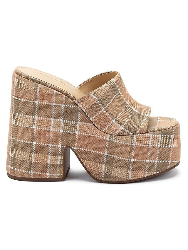 Womens Wanda 145MM Plaid Platform Mules Product Image