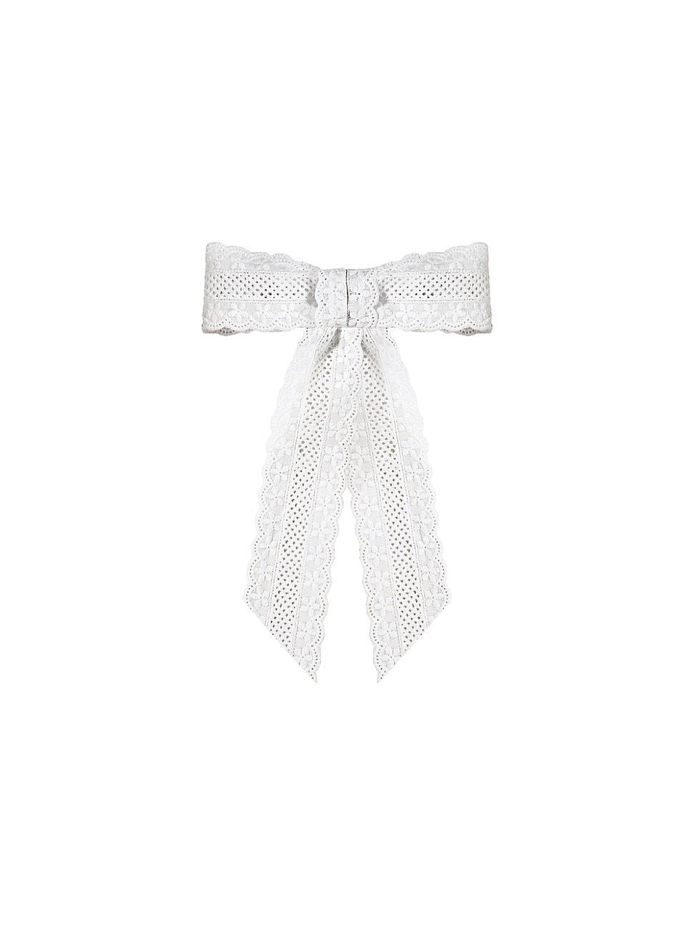 Womens Eyelet Bow Barette Product Image