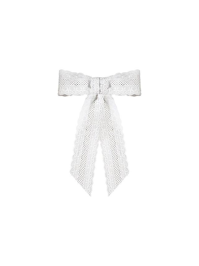 Womens Eyelet Bow Barette Product Image