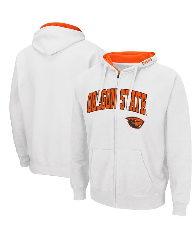 Mens Colosseum White Oregon State Beavers Arch & Logo 3.0 Full-Zip Hoodie, Size: Large, ORS White Product Image