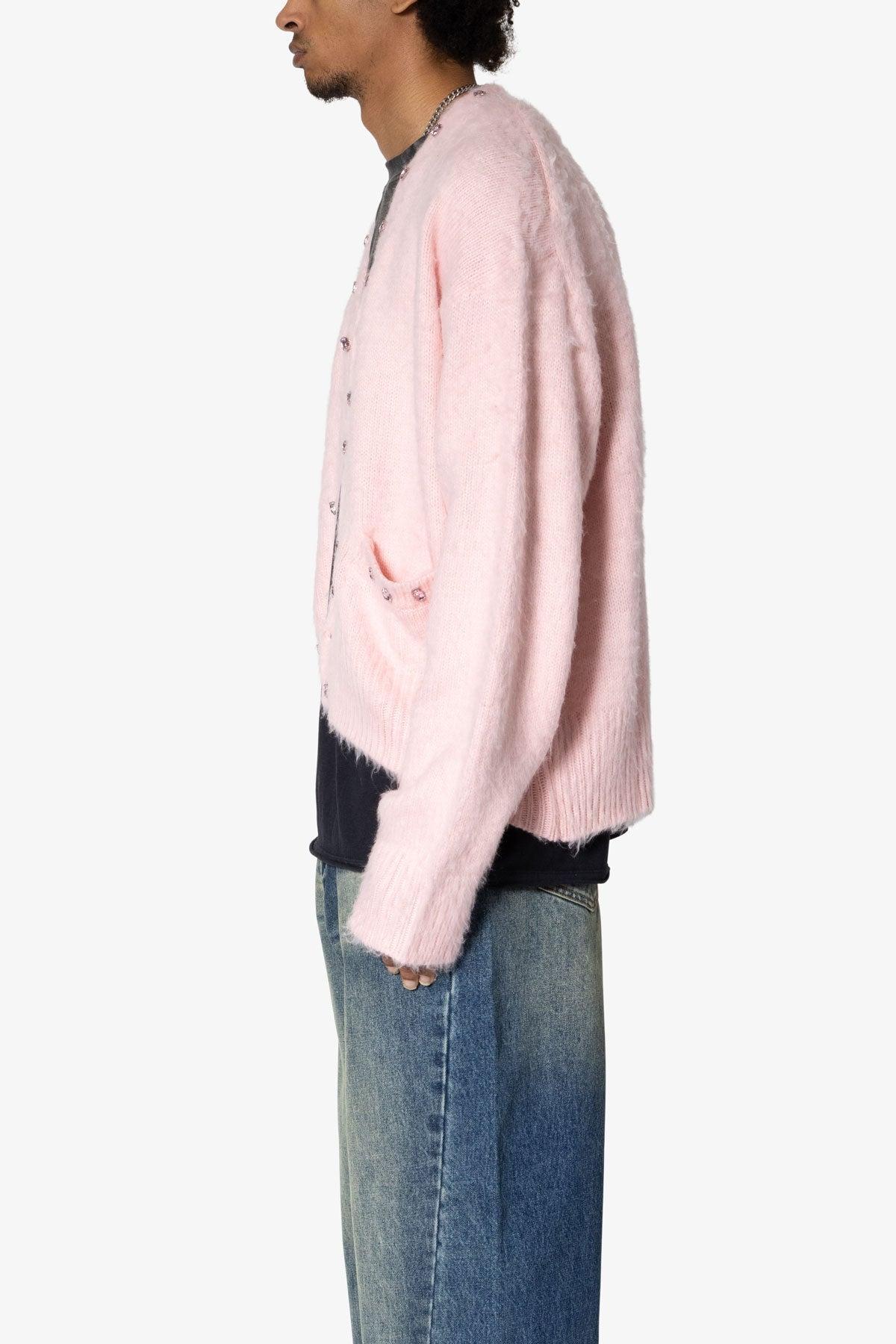 Sky Jeweled Cardigan Sweater - Pink Product Image