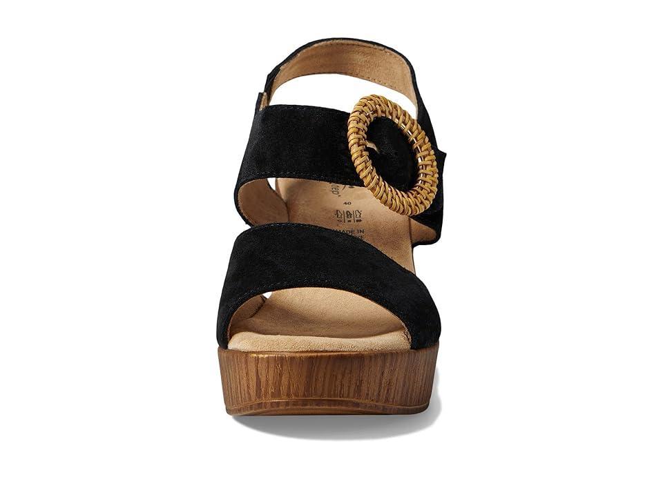 Spring Step Gamona Womens Cork Heeled Sandals Black Product Image