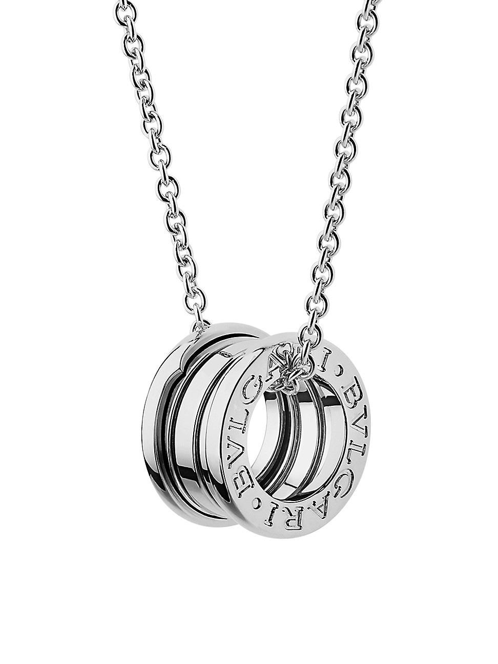 Womens B. zero1 18K White Gold Small Pendant Necklace Product Image