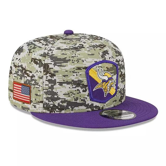 Mens New Era  Camo/Purple Minnesota Vikings 2023 Salute To Service 9FIFTY Snapback Hat Product Image