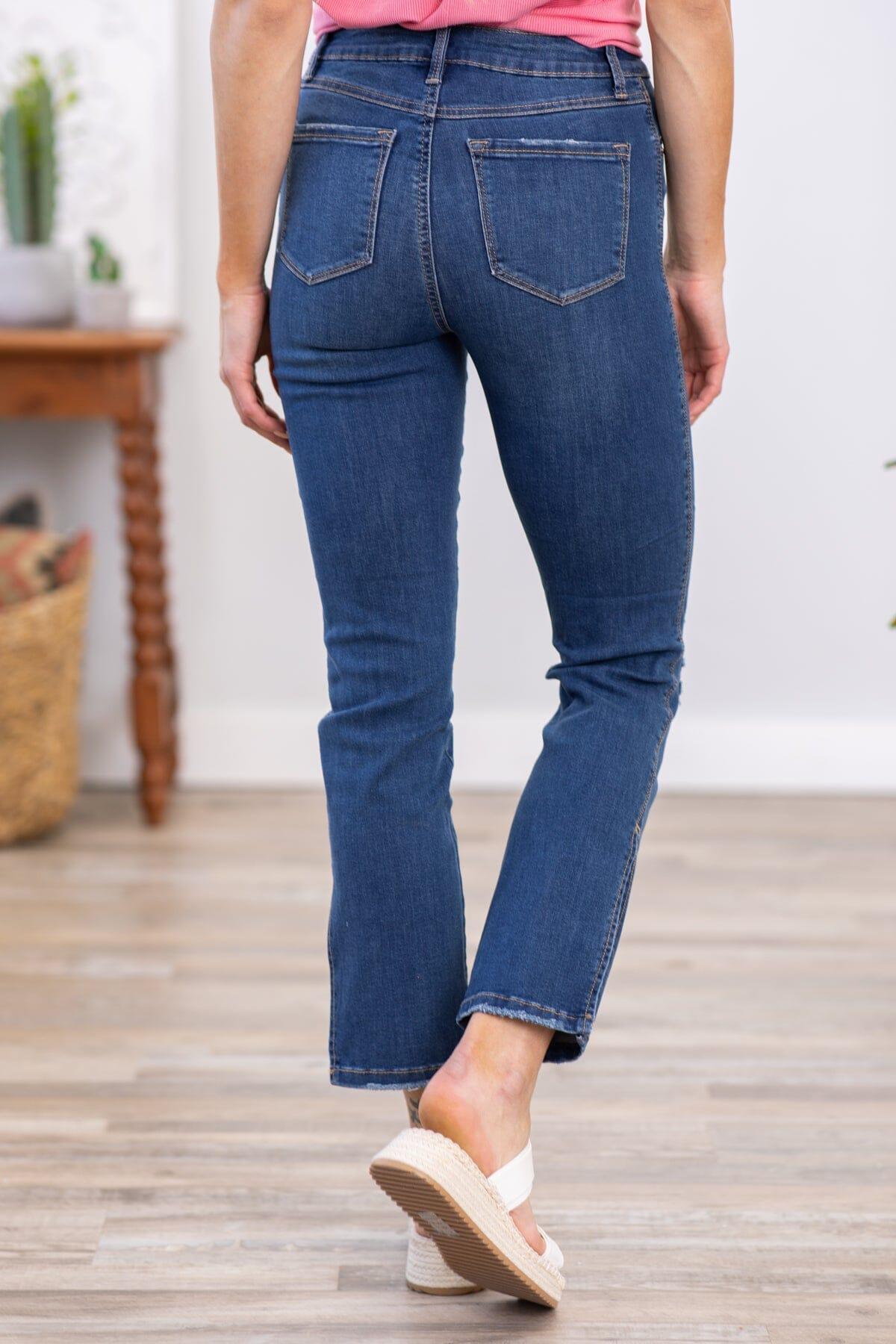 Rewash High Rise Slim Straight Jeans With Slit Product Image