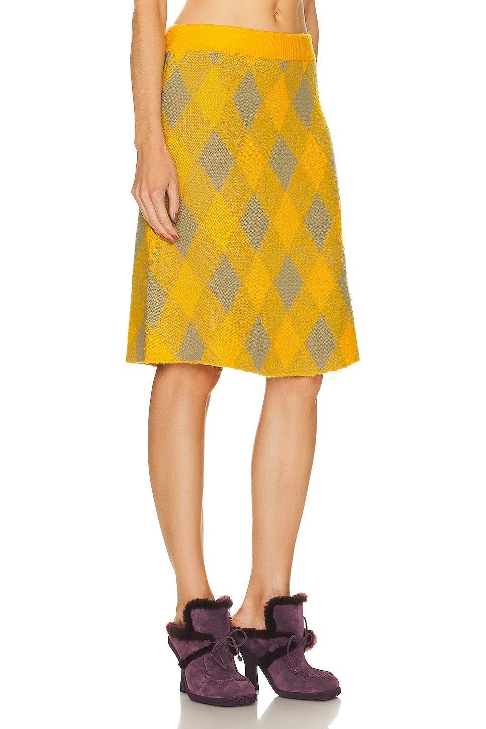 Burberry Argyle Skirt in Yellow Product Image