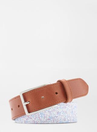 Peter Millar Mens Dazed And Transfused Printed Belt | Color: White | Size: 38 Product Image