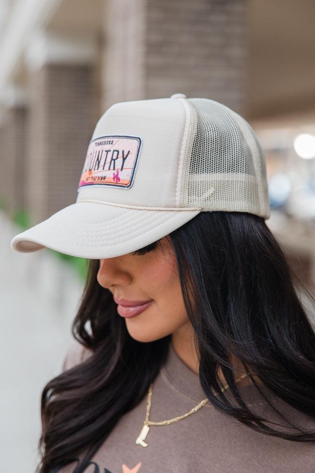 Country Ain't That Some Patch Tan Trucker Hat Holley Gabrielle X Pink Lily Product Image