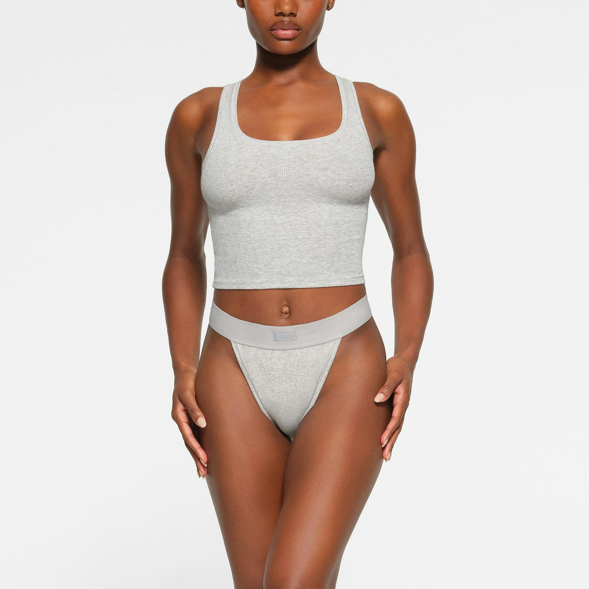 COTTON RIB TANK | LIGHT HEATHER GREY Product Image