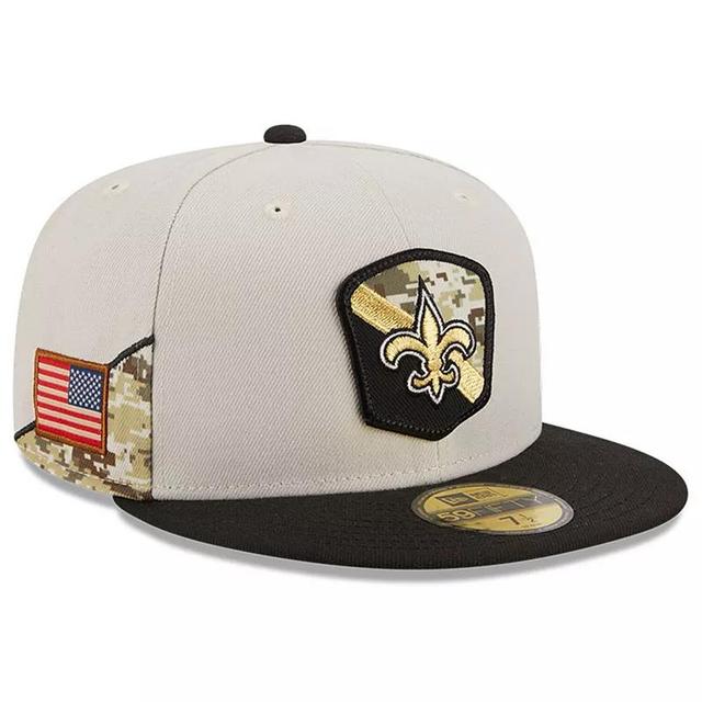 Mens New Era Stone/Black New Orleans Saints 2023 Salute To Service 59FIFTY Fitted Hat Product Image