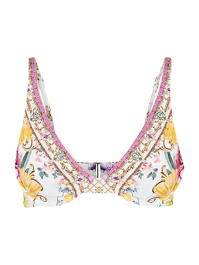 Womens Printed Triangle Bikini Top Product Image