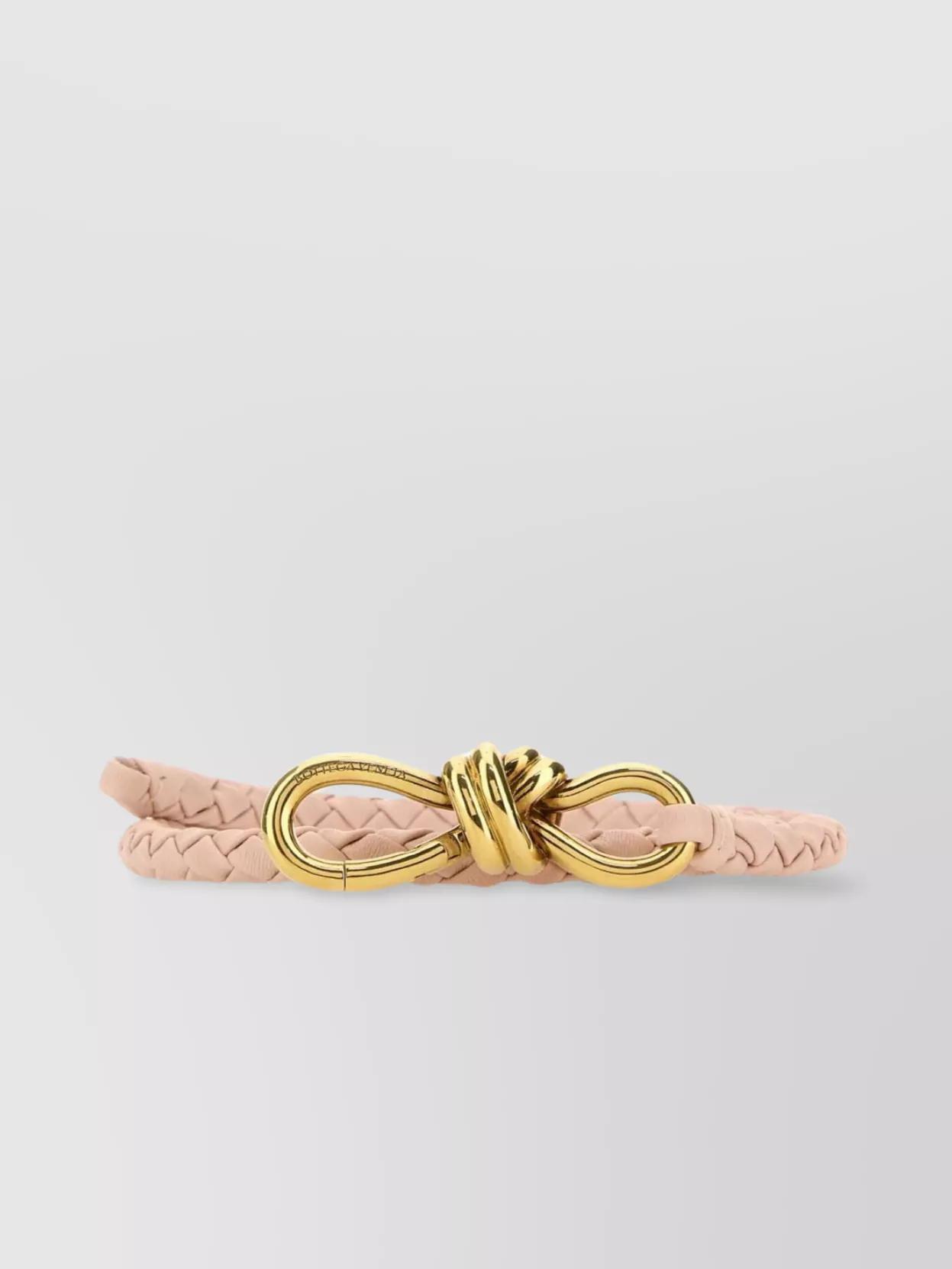 Andiamo Leather Belt With Textured Finish And Braided Design Product Image