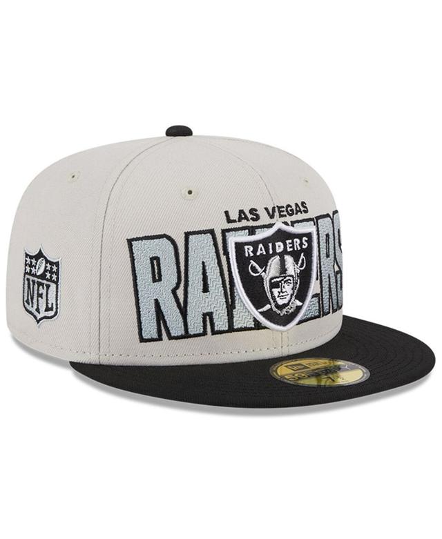 Men's New Era Stone/Black Las Vegas Raiders 2023 NFL Draft On Stage 59FIFTY Fitted Hat Product Image