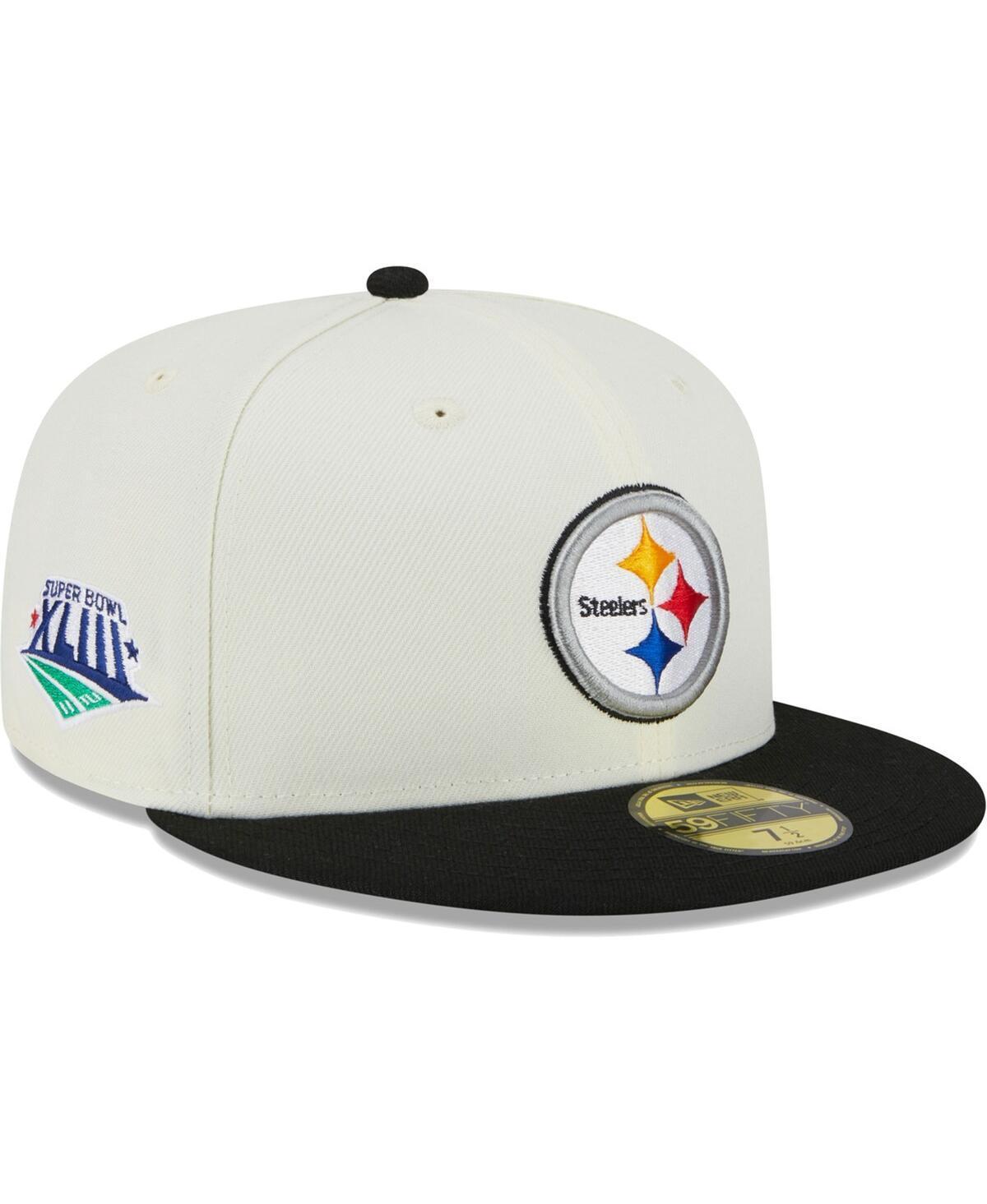 Mens New Era Cream Pittsburgh Steelers Retro 59FIFTY Fitted Hat Product Image