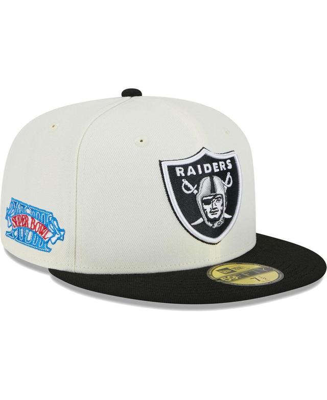 Mens New Era Cream Las Vegas Raiders Retro 59FIFTY Fitted Hat Product Image