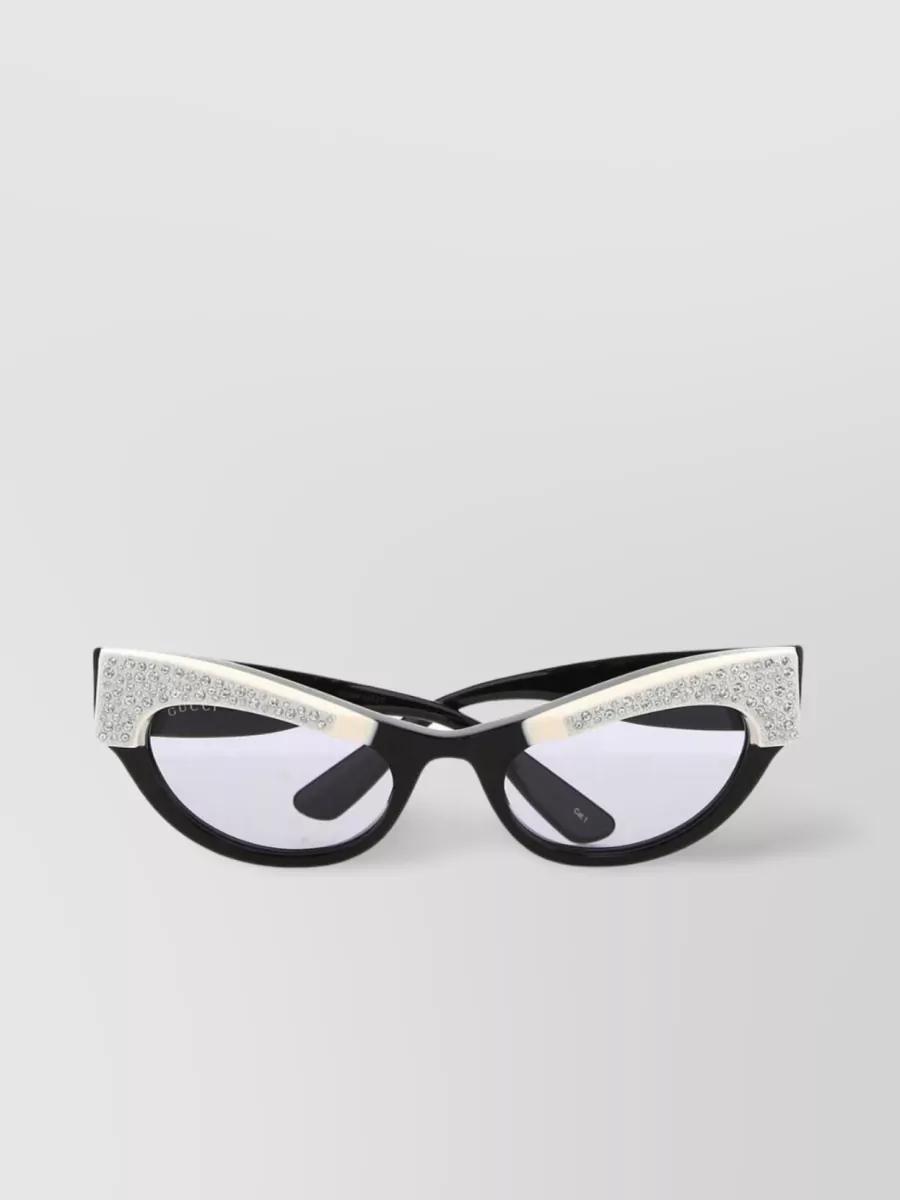 Embellished Detail Sunglasses In Dark In White Product Image