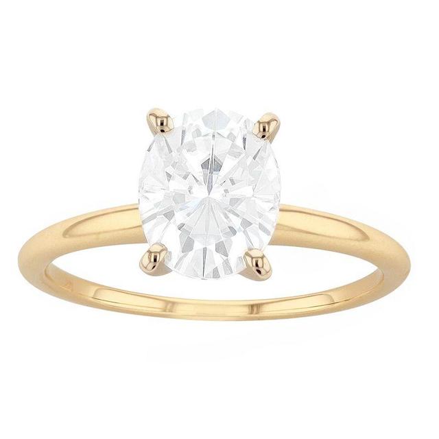 Radiant Fire 14k Gold Oval Lab-Created Moissanite Solitaire Ring, Womens 14k Two Tone Product Image