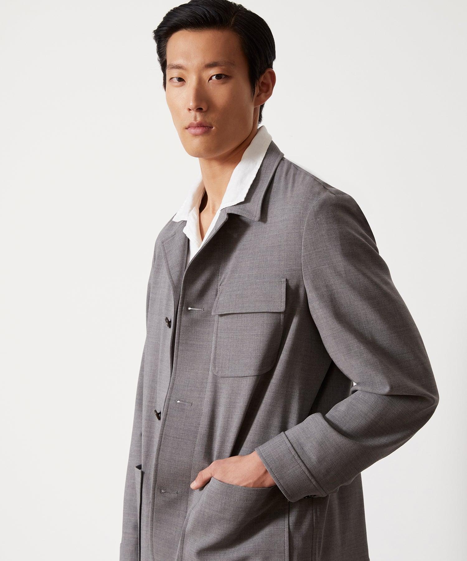 Italian Wool Belmont Jacket in Grey Product Image