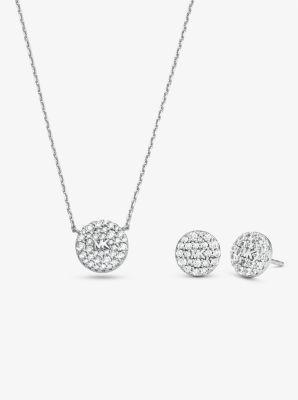 Michael Kors Brilliance Pave Disc Necklace and Stud Earring Set Product Image