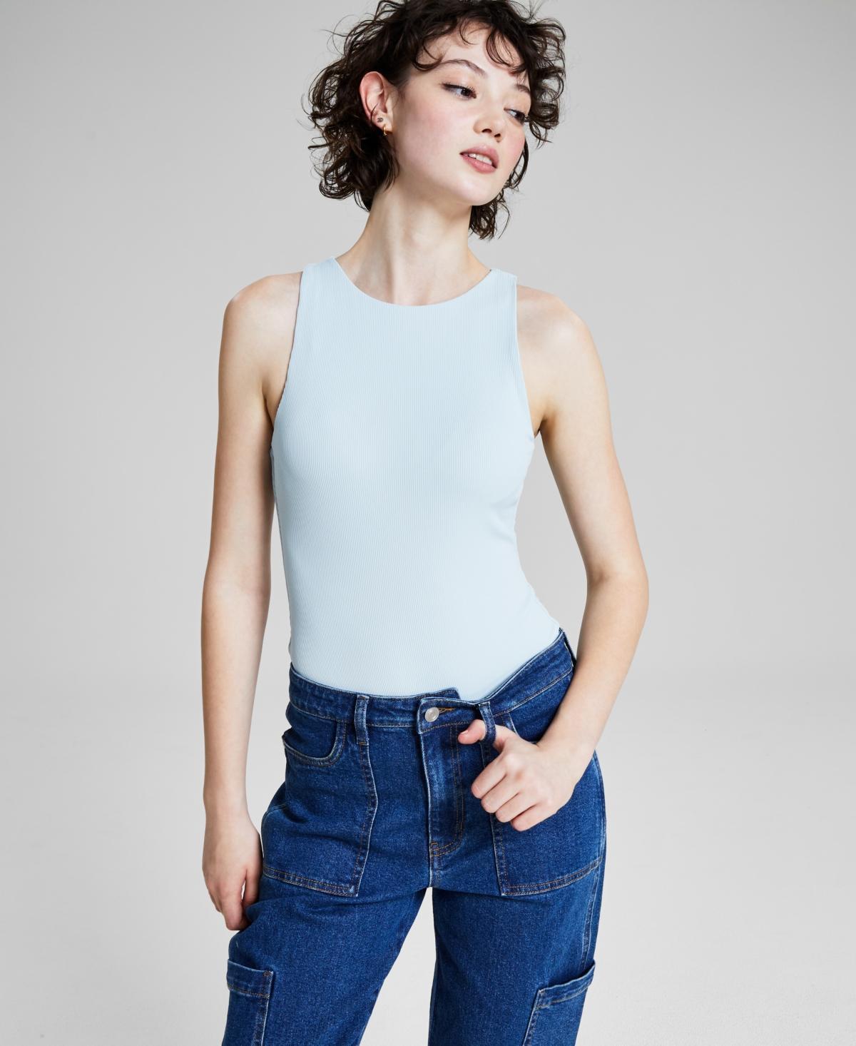 Women's Sleeveless Ribbed Double Layered Bodysuit, Created for Macy's Product Image