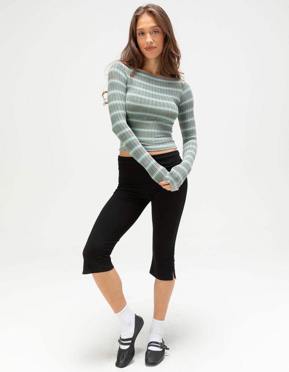 FULL TILT Fold Over Waist Womens Capri Pants Product Image