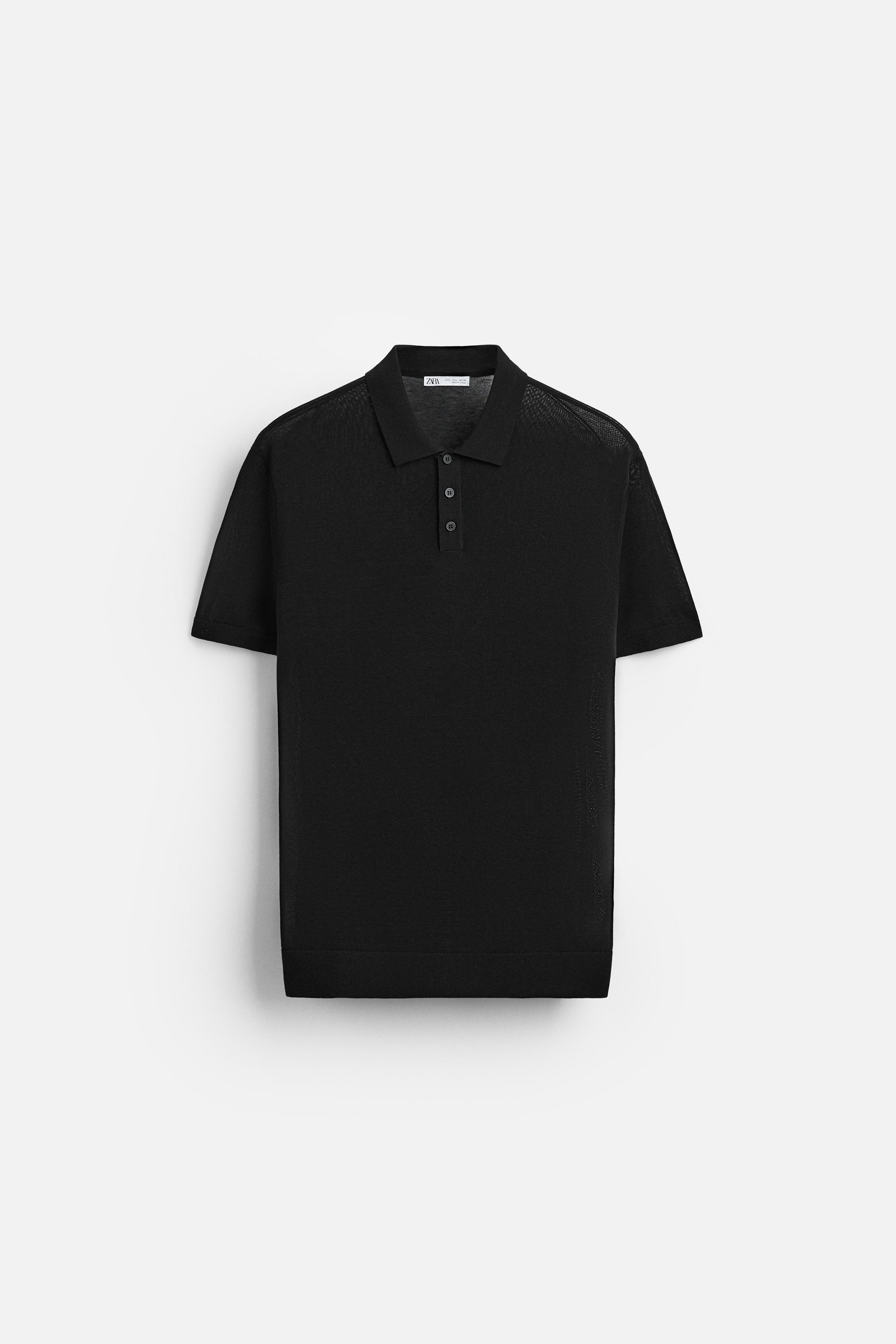 Cotton and silk blend polo shirt. Lapel collar with front button closure and short sleeves. Rib trim. Product Image