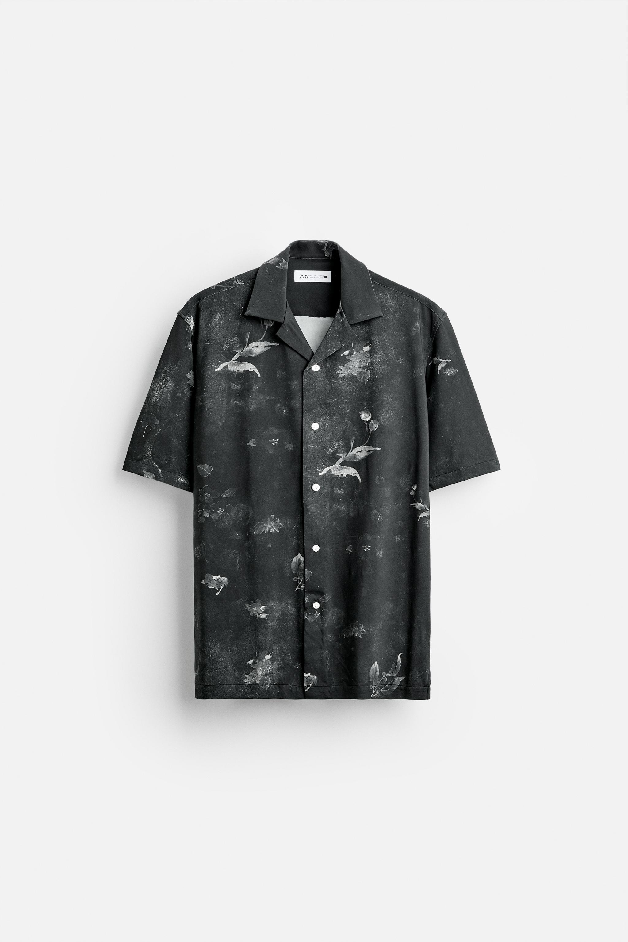 FLORAL PRINT STRETCH SHIRT Product Image