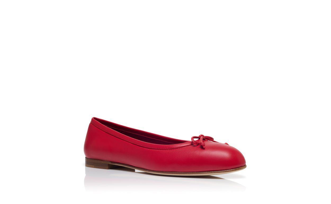 VERALLI Red Nappa Leather Ballerina Flats  Product Image