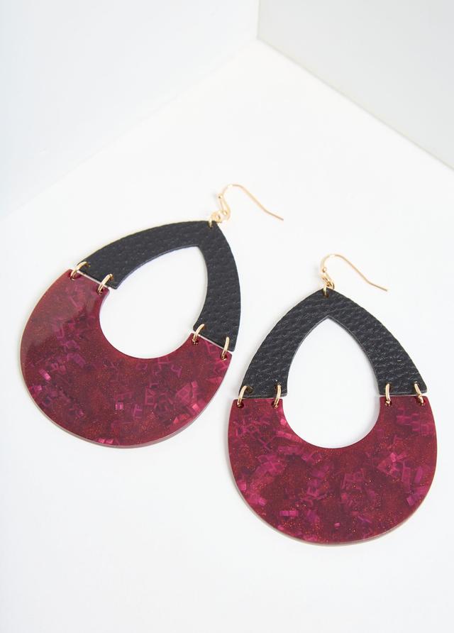 Plus Size Glittered Faux Leather Earrings Ashley Stewart Product Image