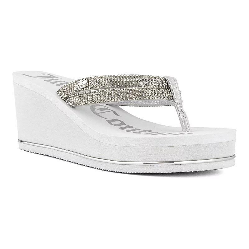 Juicy Couture Unwind Womens Rhinestone Wedge Sandals Product Image