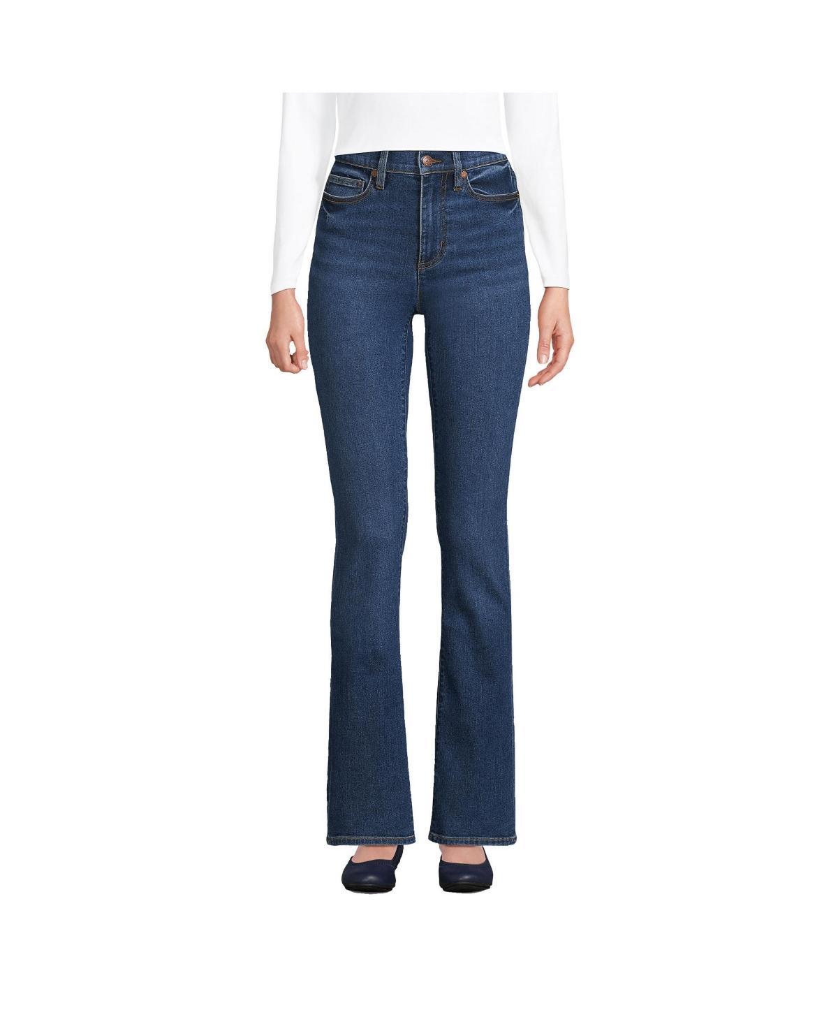 Womens Lands End High-Rise Bootcut Jeans Blue Product Image