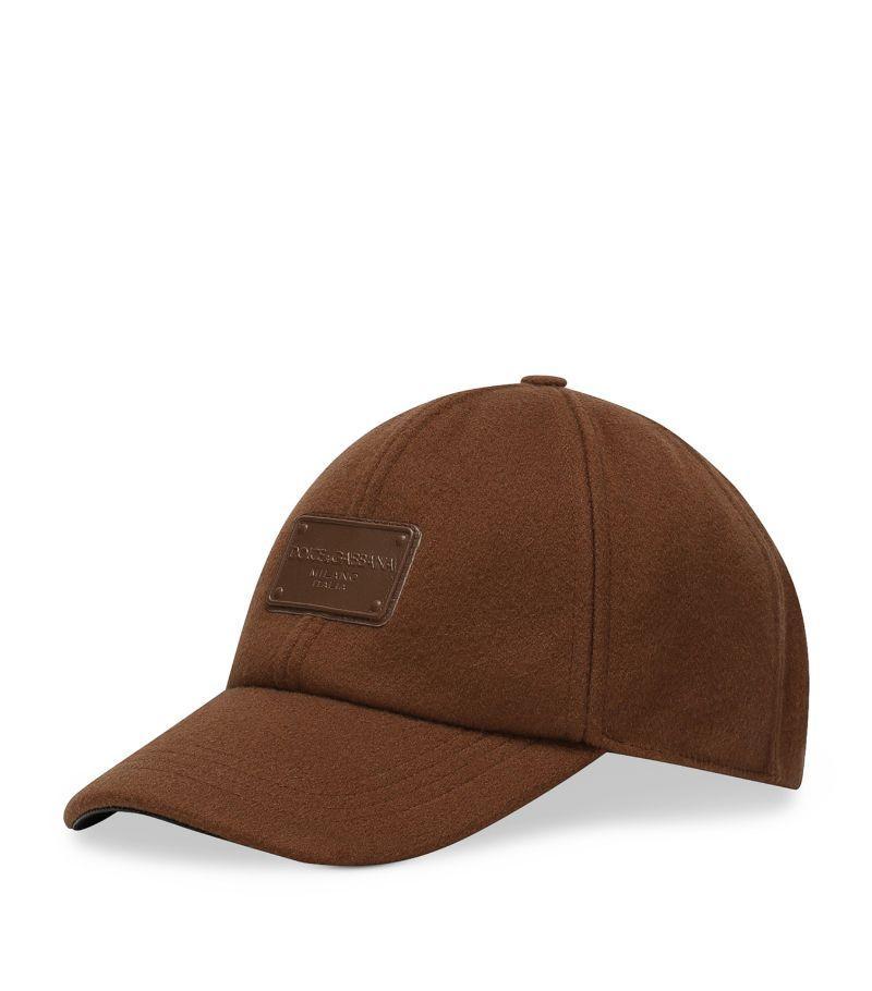 Logo-plaque Wool Baseball Cap In Brown Product Image