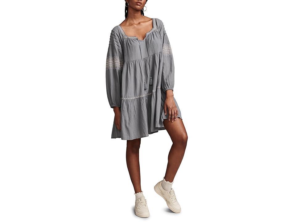 Lucky Brand Embroidered Tiered Long Sleeve Mini Women's Dress Product Image