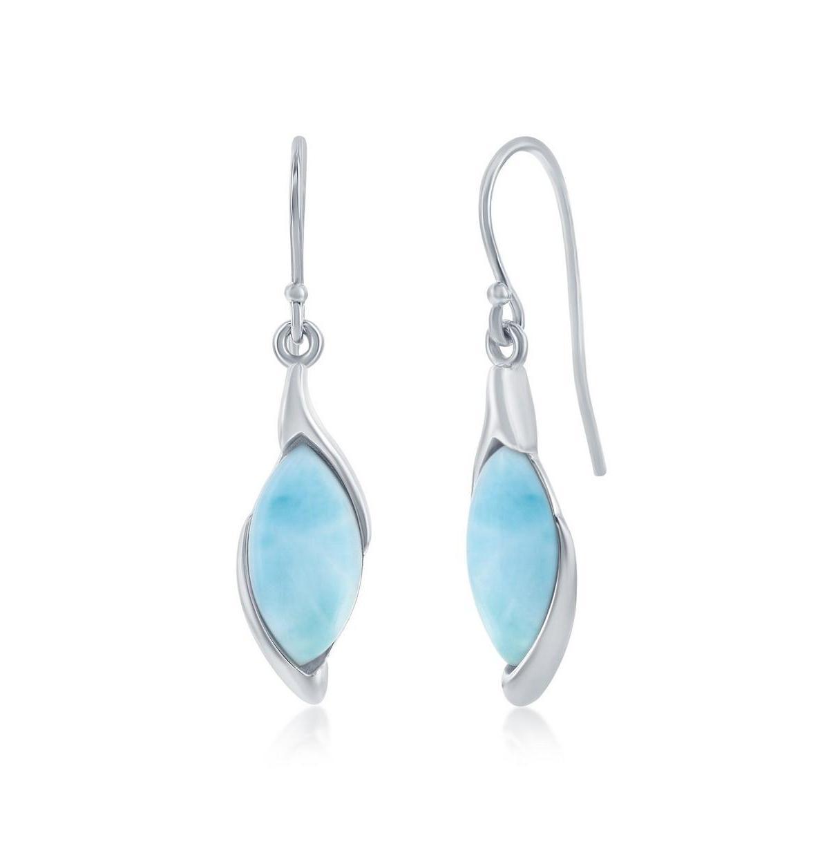 Sterling Silver Marquise Larimar Earrings Product Image