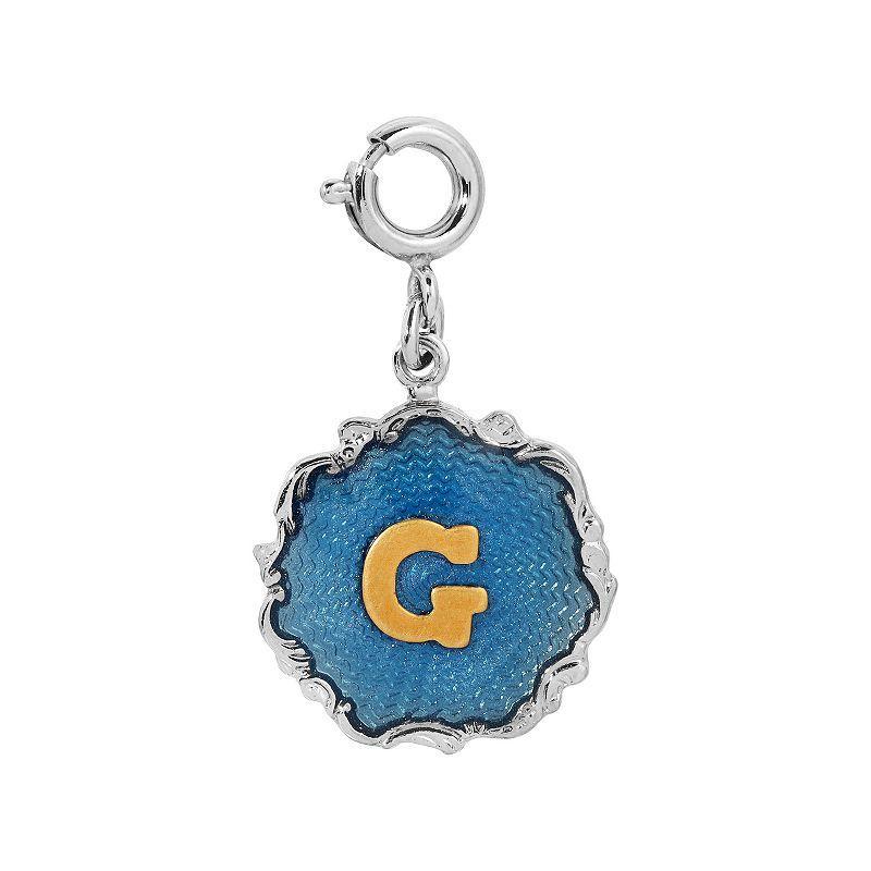 1928 Blue Enamel Initial Charm, Womens Product Image