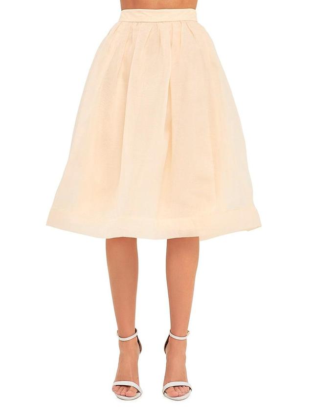 Endless Rose Organza Fit & Flare Midi Skirt Product Image