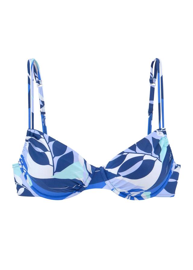 Underwire Bikini Top - Blue & White Tropic Product Image