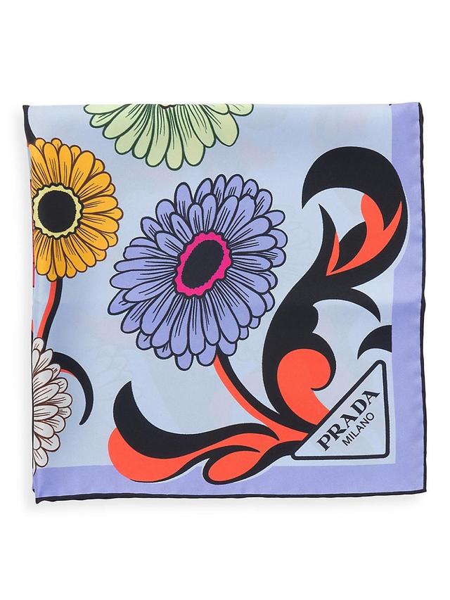 Womens Printed Silk Twill 55CM Square Scarf Product Image