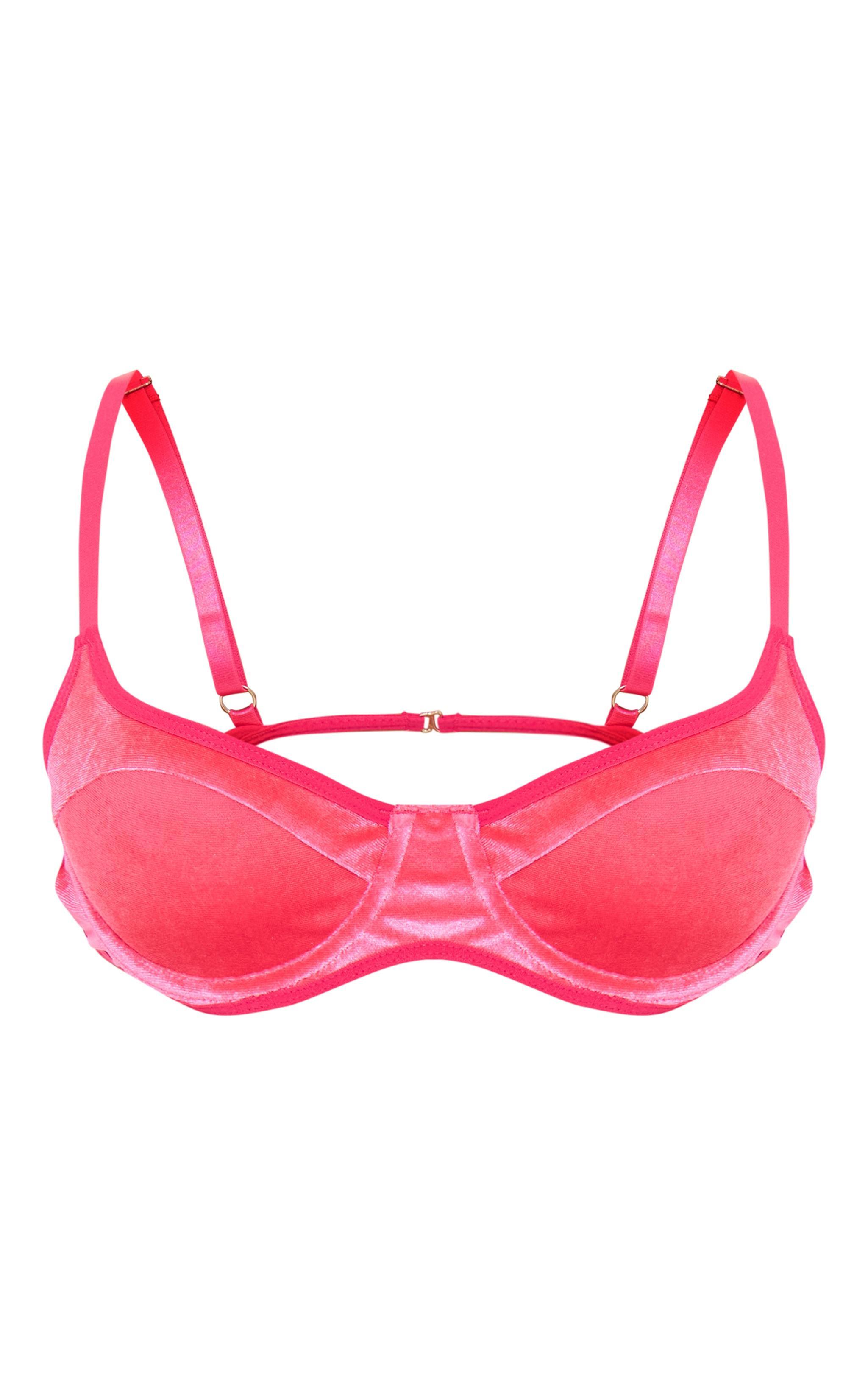 Pink Velvet Underwired Bralette Product Image