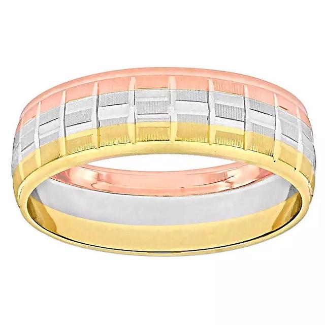 Stella Grace Tri-Tone 10k Gold 6 mm Woven Motif Wedding Band, Womens 10k  Tone Product Image