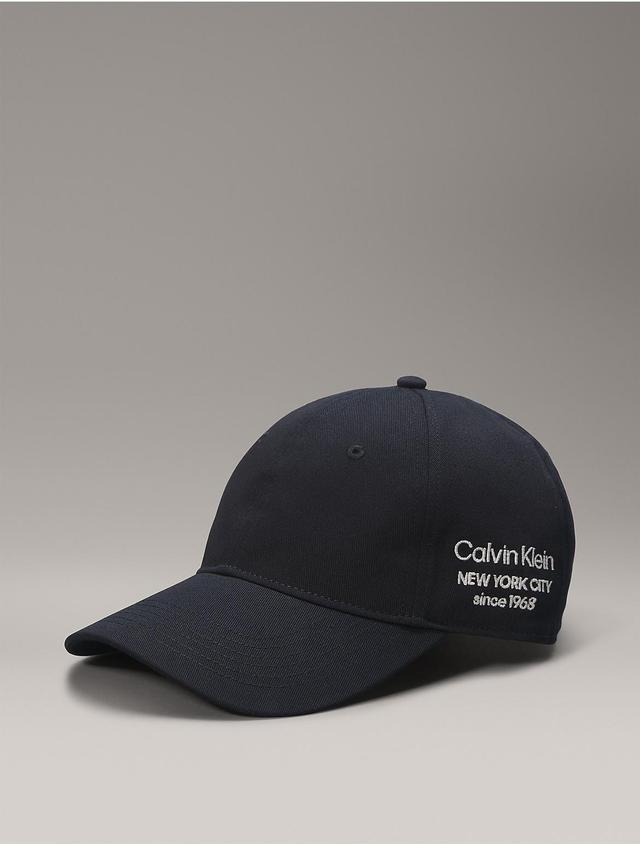 Calvin Klein Mens Logo New York City Graphic Baseball Cap - Black Product Image